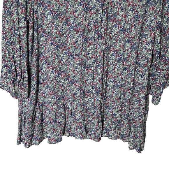 Vintage America Elsie Peplum Blouse Size 3X Floral Cottagecore Peasant Boho - Picture 9 of 15
